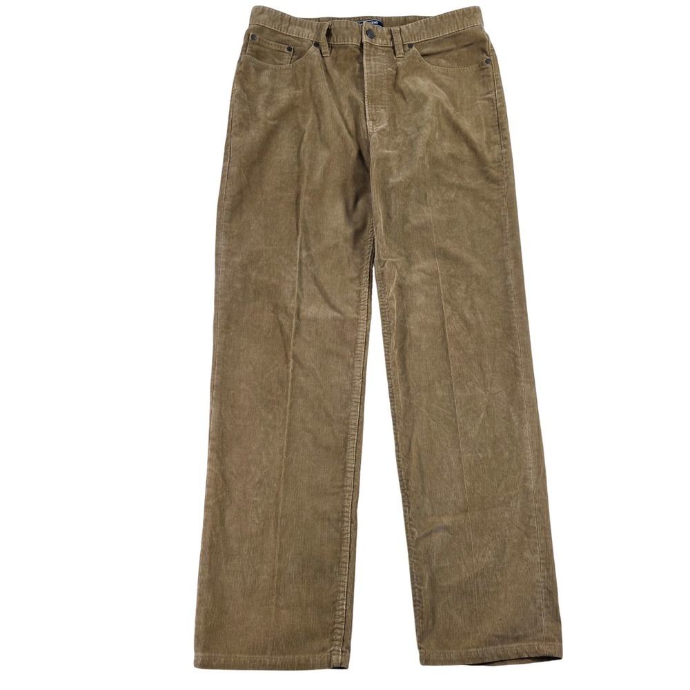 Lands End Traditional Fit 5-Pocket Corduroy Pants Brown 33x32 Mens Casual